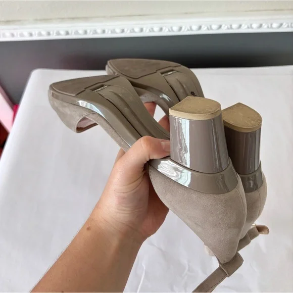 Pashion Footwear Beige Ankle Strap Heels - Picture 4 of 7